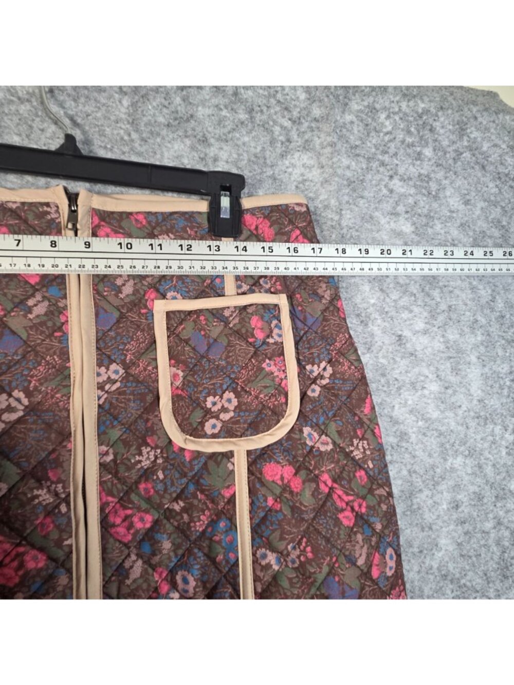 Flag & Anthem NWT Women's Bethel Quilted Floral Mini Skirt Brown Size 12 - Picture 4 of 10